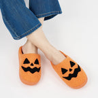 Ecetana Halloween Slippers for Women Holiday Fluffy Warm Fleece Slippers Indoor Bedroom House Shoes