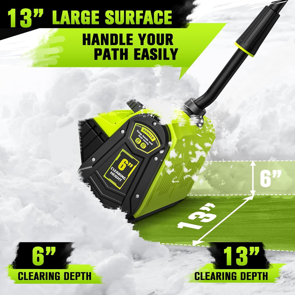 VOTLEMI Cordless Snow Shovel 13 Inch 40V 4.0Ah Green