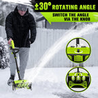 VOTLEMI Cordless Snow Shovel 13 Inch 40V 4.0Ah Green
