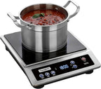 Portable Induction Cooktop With 8-Inch Heating Coil Stainless Steel Countertop Burner