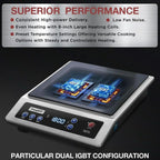 Portable Induction Cooktop With 8-Inch Heating Coil Stainless Steel Countertop Burner