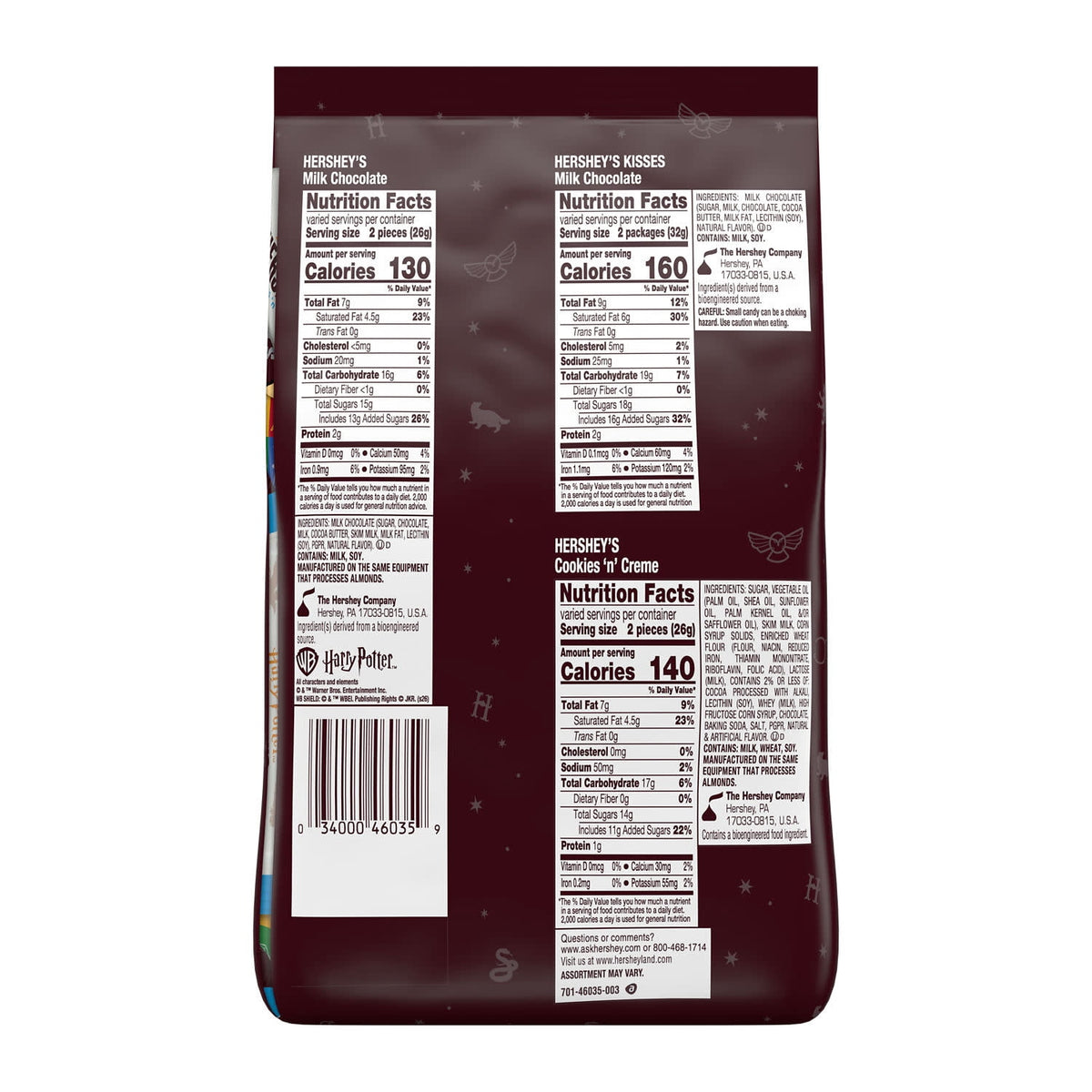 Hershey's Assorted Harry Potter, Halloween Candy Bag, 19.98 oz