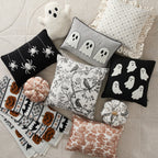 My Texas House Fall Forest Toile Pumpkin Decorative Pillow, Rust and Cream, 6"