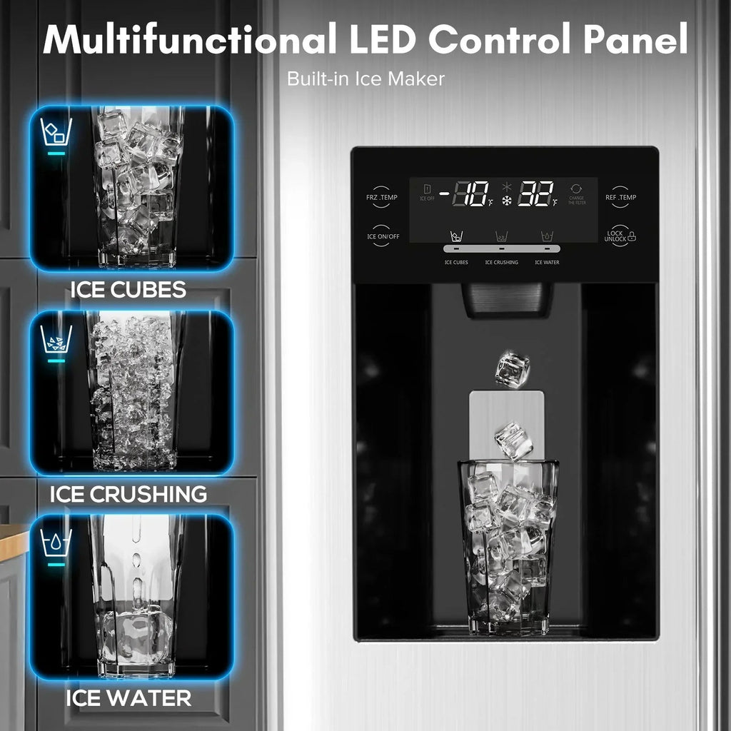 Side-By-Side Built-In Refrigerator With Freezer And Ice Maker, 36 in, 20.01 Cu. Ft., Stainless Steel - F4506