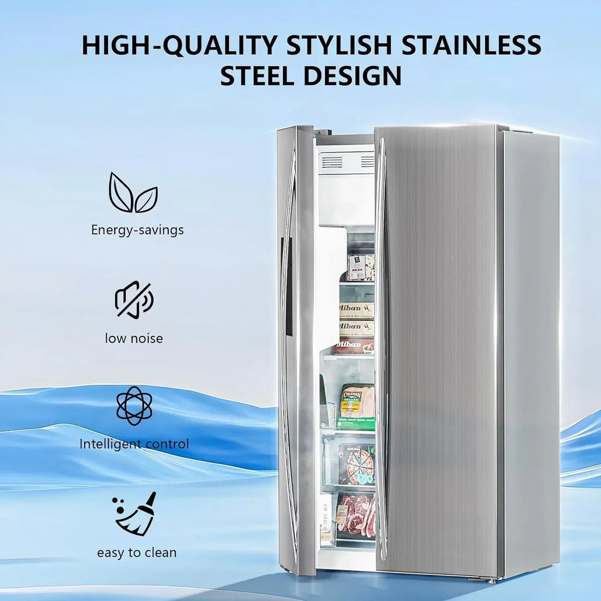 Side-By-Side Built-In Refrigerator With Freezer And Ice Maker, 36 in, 20.01 Cu. Ft., Stainless Steel - F4506