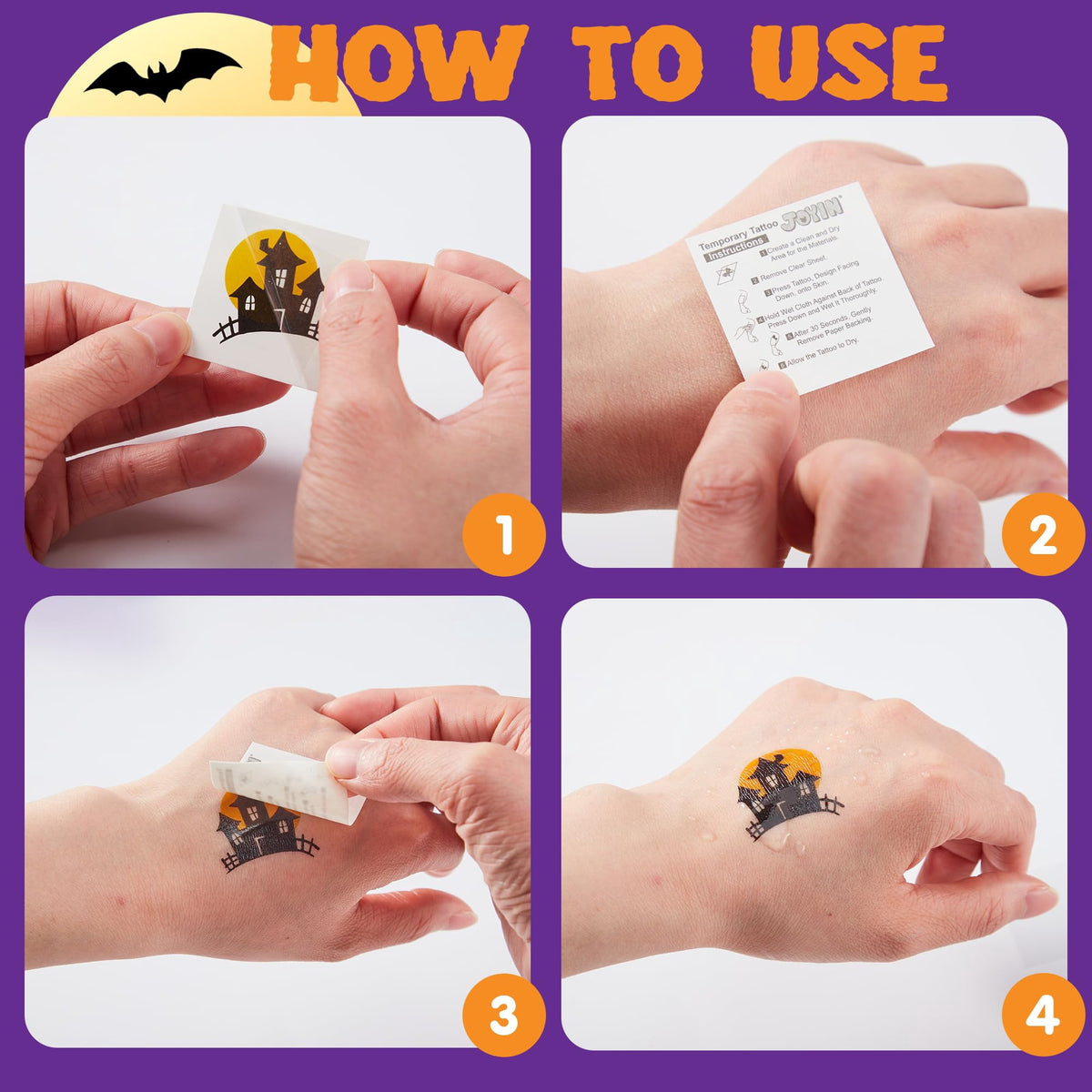 Joyfy 300+ Halloween Temporary Tattoos, Glow in The Dark Tattoos for Kids, Halloween Toys Bulk, Halloween Trick or Treat Toys, Halloween Party Favor