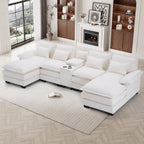 Wiilayok U-Shaped Modular Sectional Sofa, 124 inch Extra Deep Chenille, Storm Gray