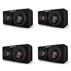 MTX Dual Loaded Subwoofer Enclosures, 12 Inch, 2000 Watt Max, 4 Pack - TNE212DV