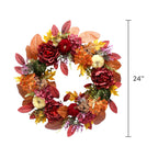 Peonies and Hydrangeas Wreath, Multicolor, 24", Fall by Way To Celebrate