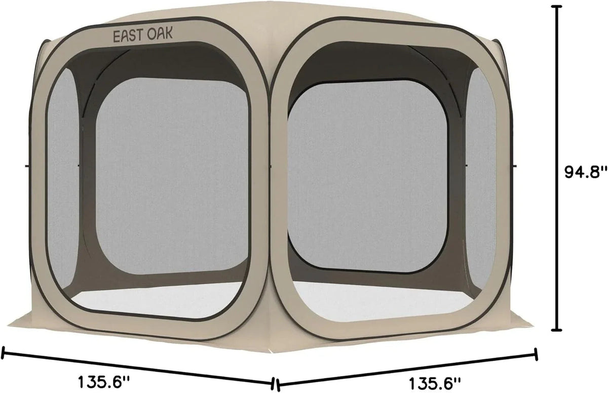EAST OAK Pop-Up Screen House Tent 10 x 10 FT With Carry Bag