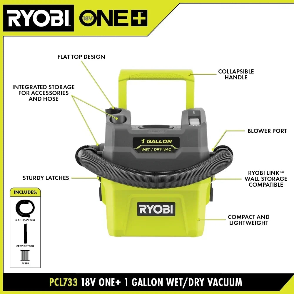 RYOBI 18V ONE+ 1 Gallon Wet/Dry Vacuum