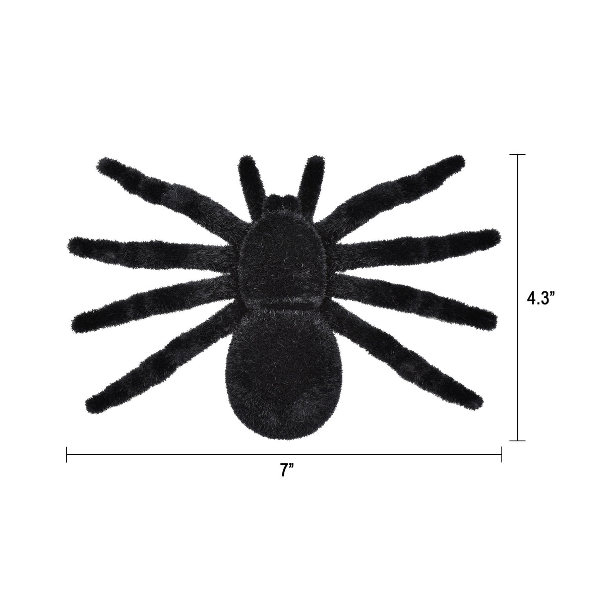 Flocked Spider Decoration, Black, 7", Halloween by Way To Celebrate