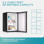 EUHOMY Compact Upright Freezer, 3.0 Cubic Feet, Silver Stainless Steel Door - MF-30-Y