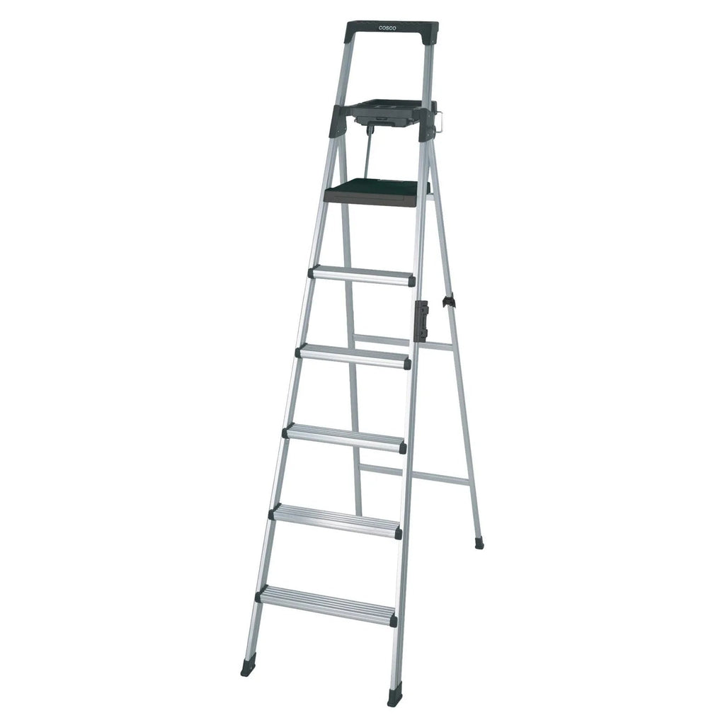 Cosco Signature Series Aluminum Folding Step Ladder 8 Ft 300 Lb Type IA - 12 Ft Max Reach