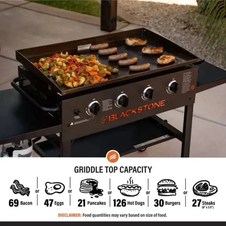Blackstone 4-Burner 36 in Griddle Cooking Station With Side Shelves