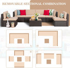 5-Piece All-Weather Wicker Patio Conversation Set With Ottoman And Cushions