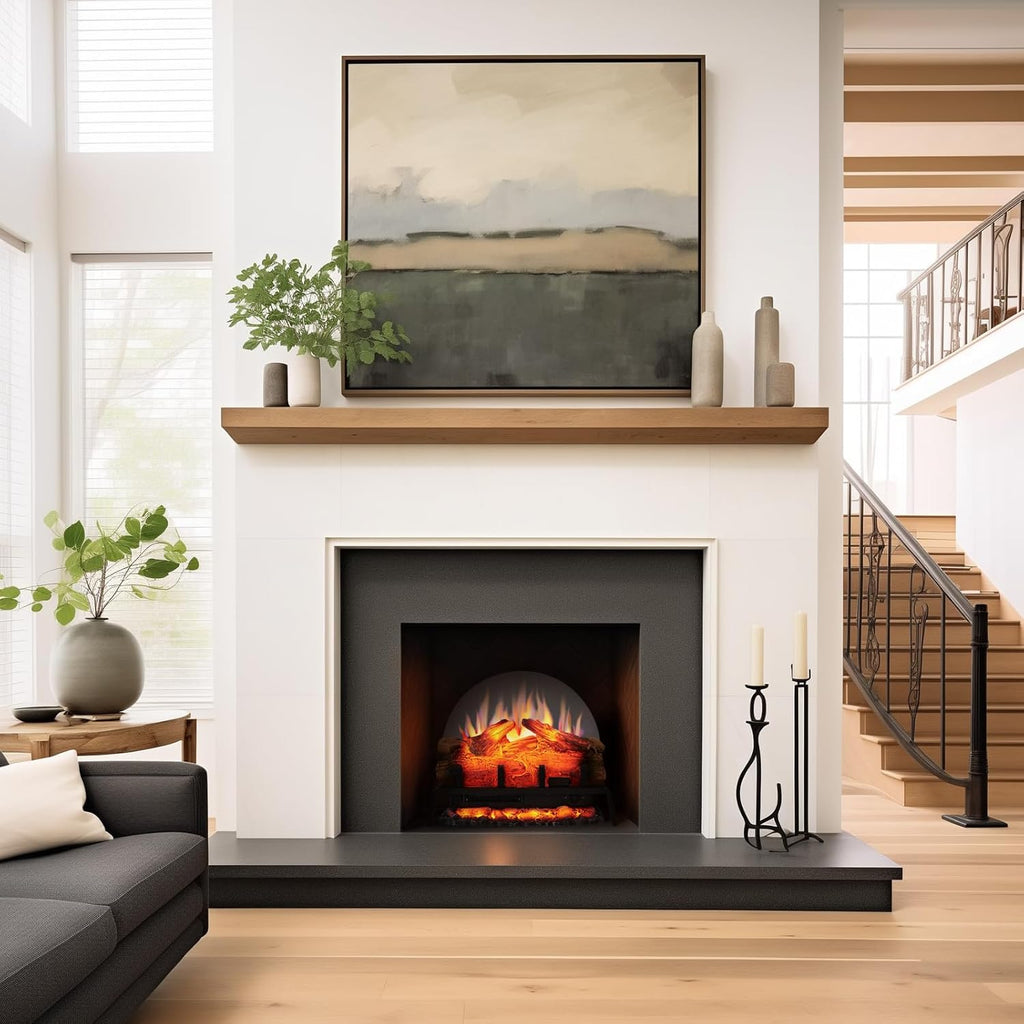 PuraFlame Free Standing Electric Fireplace Log Set Insert, 24 inch, 750W/1500W Heater