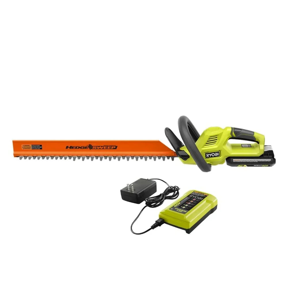 RYOBI 40V 24" Hedge Trimmer Kit - 40V 2Ah Lithium Battery