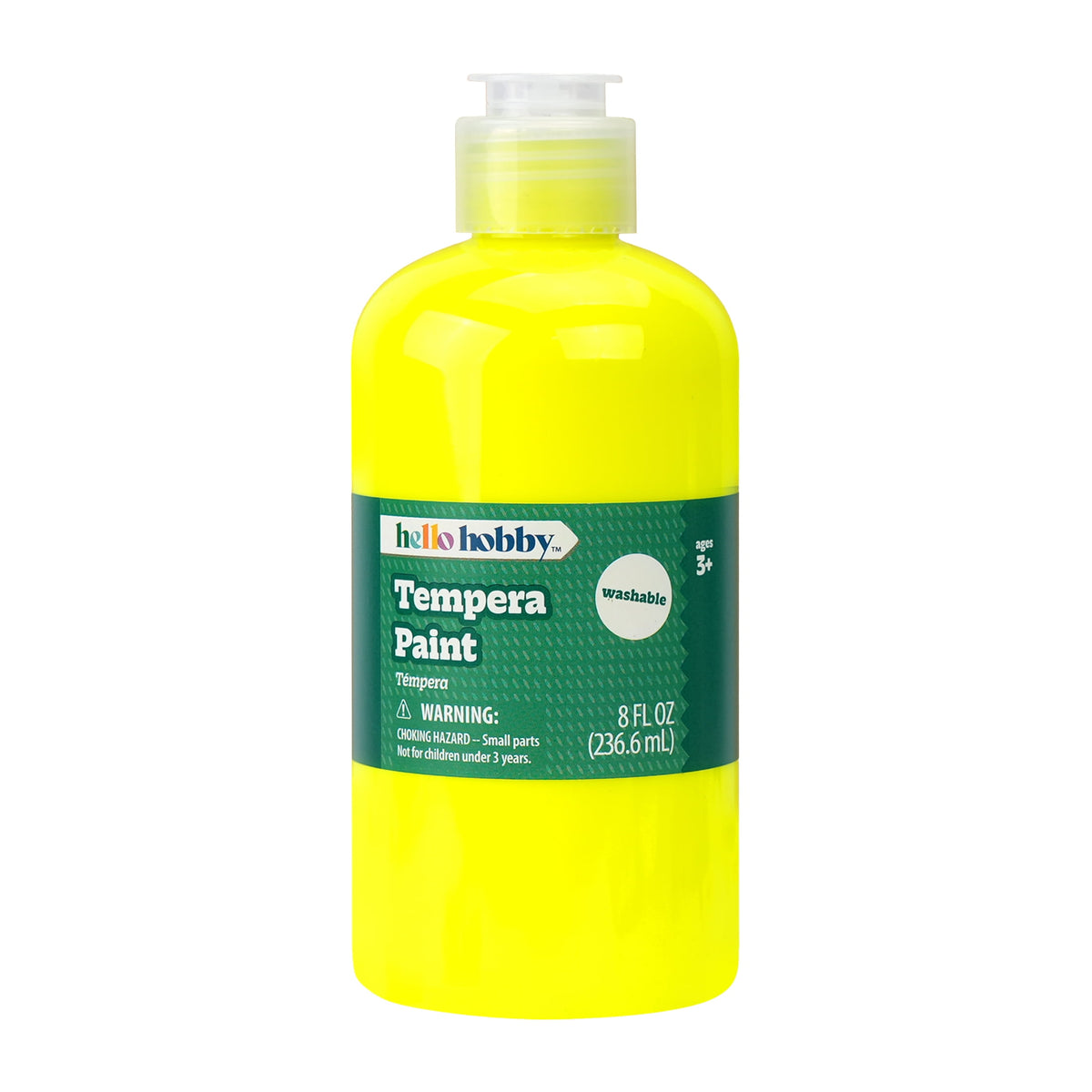 Hello Hobby 8 fl oz White Tempera Paint, Washable Craft Paint for Kids, Teachers, and School Projects