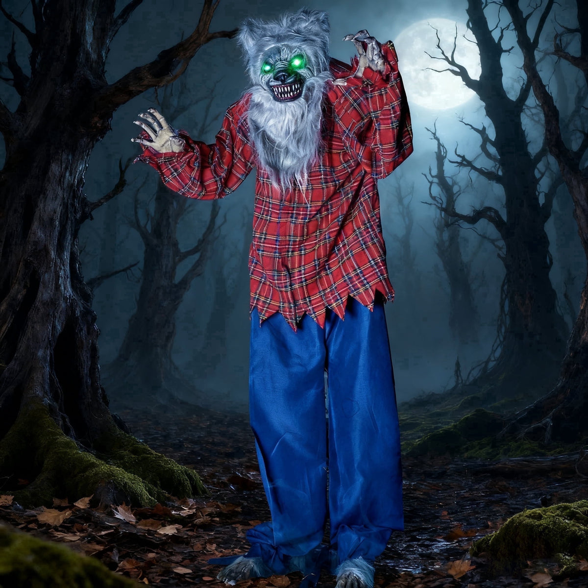 Joyfy Halloween Decorations Outdoor, Sound Activated with LED Eyes & Sound & Motion, Decor for Yard Farm Garden Indoor Haunted House