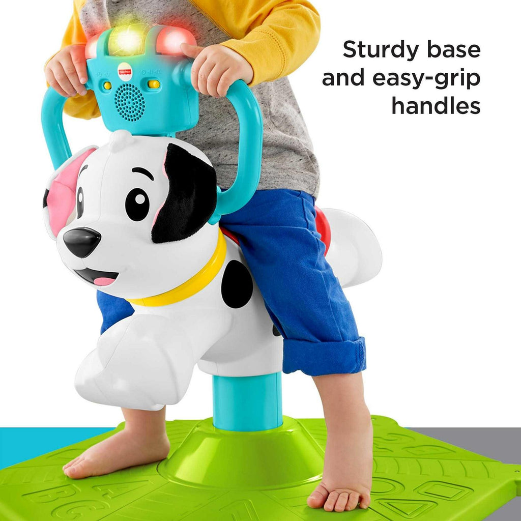 Fisher-Price Bounce And Spin Puppy Musical Ride-On Learning Toy, Multi - GCW11