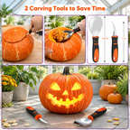30-Piece Professional Pumpkin Carving Kit with Stencils and Stainless Steel Tools