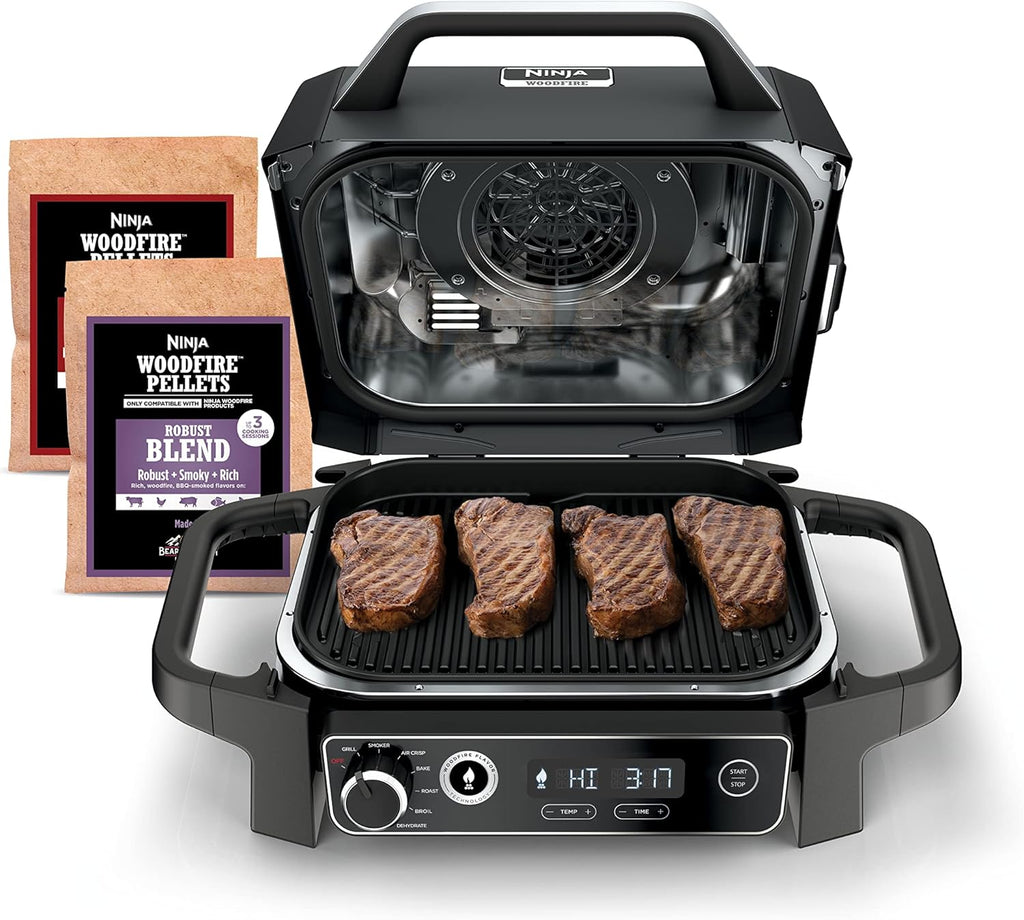 Ninja Woodfire 7-in-1 141-sq-in Outdoor Electric Grill, Smoker & Air Fryer - OG701