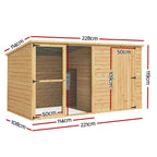 i.Pet Extra Large 2.28M Fir Wood Dog Kennel - Outdoor Pet Puppy Cabin Log