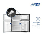 Arctic King Two-Door Mini Fridge With Freezer, 3.2 Cu. Ft., Stainless Steel