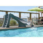 S.R. Smith Cyclone Right-Curve Swimming Pool Slide, Gray Granite Finish - 698-209-58124
