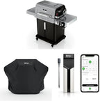 5-in-1 Electric and Propane 3-Burner Outdoor Grill and Smoker, Stainless Steel