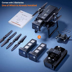 Bwine GPS Camera Drone With 4K Night Vision, 3-Axis Gimbal, 3 Batteries, Black - F7GB2 3B