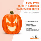 Way To Celebrate Animated Jack-o'-Lantern Halloween Décor, 22 in, Plastic Pumpkin