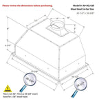 Awoco Built-In Stainless Steel Range Hood Insert, 36'W 18-1/2'D, 4 Speeds - RH-BQ-X36