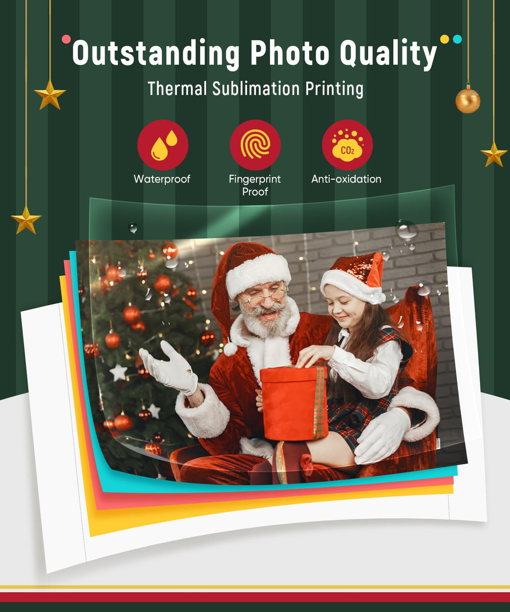 4x6 Photo Printer with Wi-Fi, 100 Sheets, Thermal Dye-Sublimation - Compatible with iPhone and Android