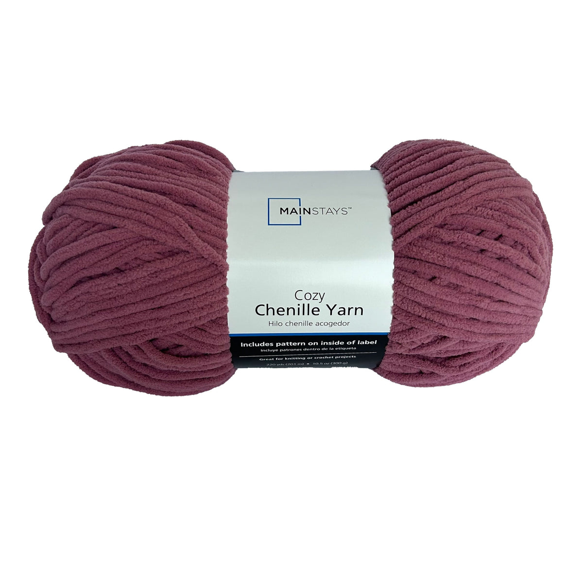 Mainstays Cozy Chenille Yarn, 220 yd, 100% Polyester, Bulky
