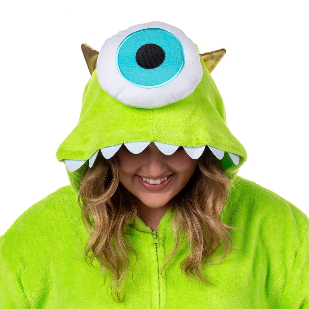 Disney Monsters Inc. Kigurumi Adult Mike Wazowski Costume Union Suit Fleece Onesie Pajama