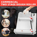 Commercial Pizza Dough Roller Sheeter, 370W, Stainless Steel, Max 16
