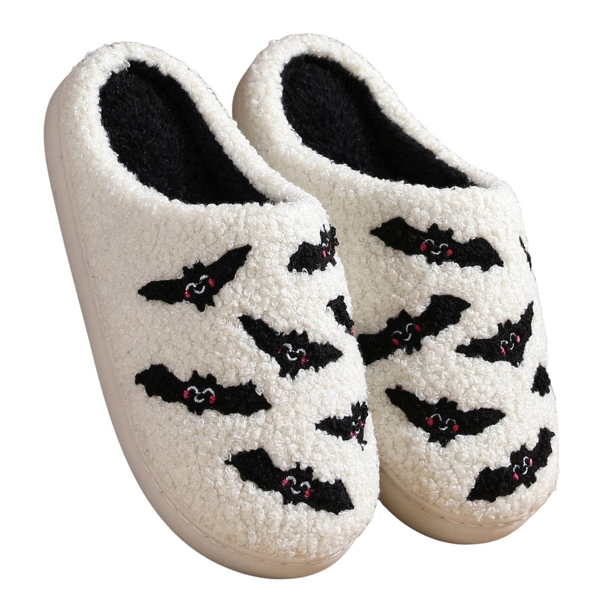 BERANMEY Halloween Slippers for Women Perfect Soft Plush Comfy Warm Slip-On Cute Womens Slippers Indoor Fluffy House Slippers for Women and Men Non-slip Fuzzy Flat Slides