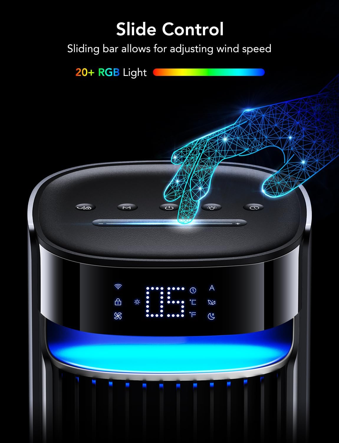 GoveeLife 42in Smart Tower Fan, 12 Speeds, 5 Modes, Black