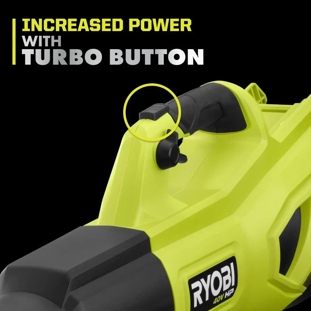 RYOBI 40V HP Brushless WHISPER SERIES 650 CFM 160 MPH Leaf Blower Cordless with 4.0 Ah Battery and Charger