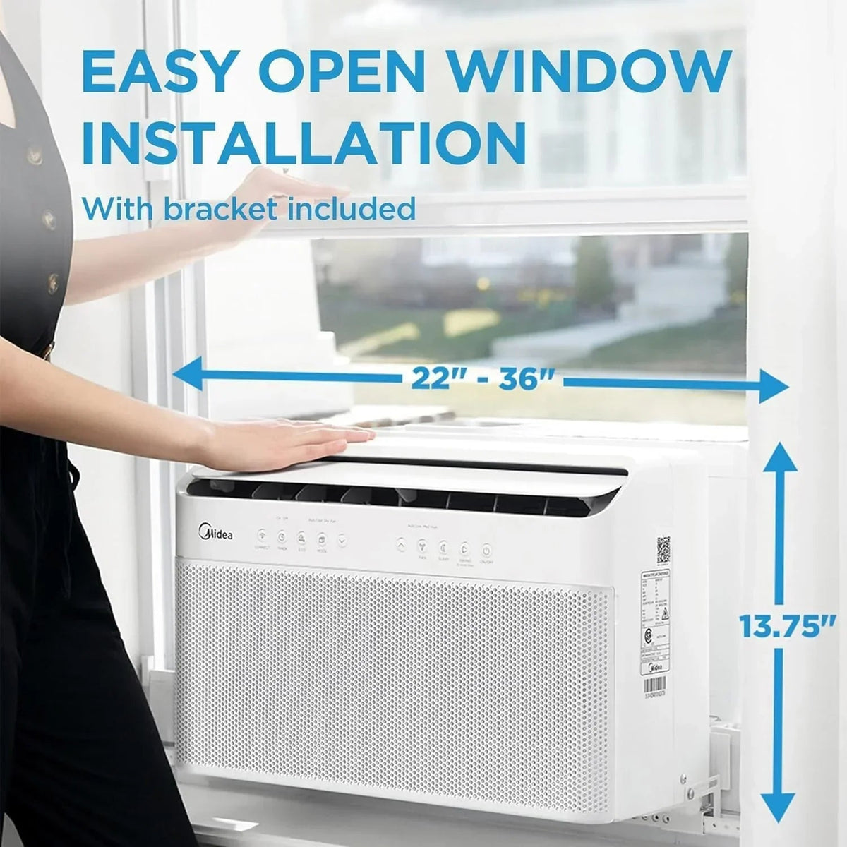 Midea U-Shaped Smart Inverter Window Air Conditioner, 12,000 BTU - 115V