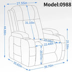 Lazy Boy Power Lift Recliner Chair With Massage, Lumbar Heating, USB Port And Cup Holders - Single Motor