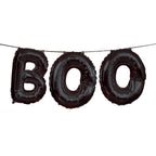 Foil Black Boo Halloween Letter Balloon Banner Kit