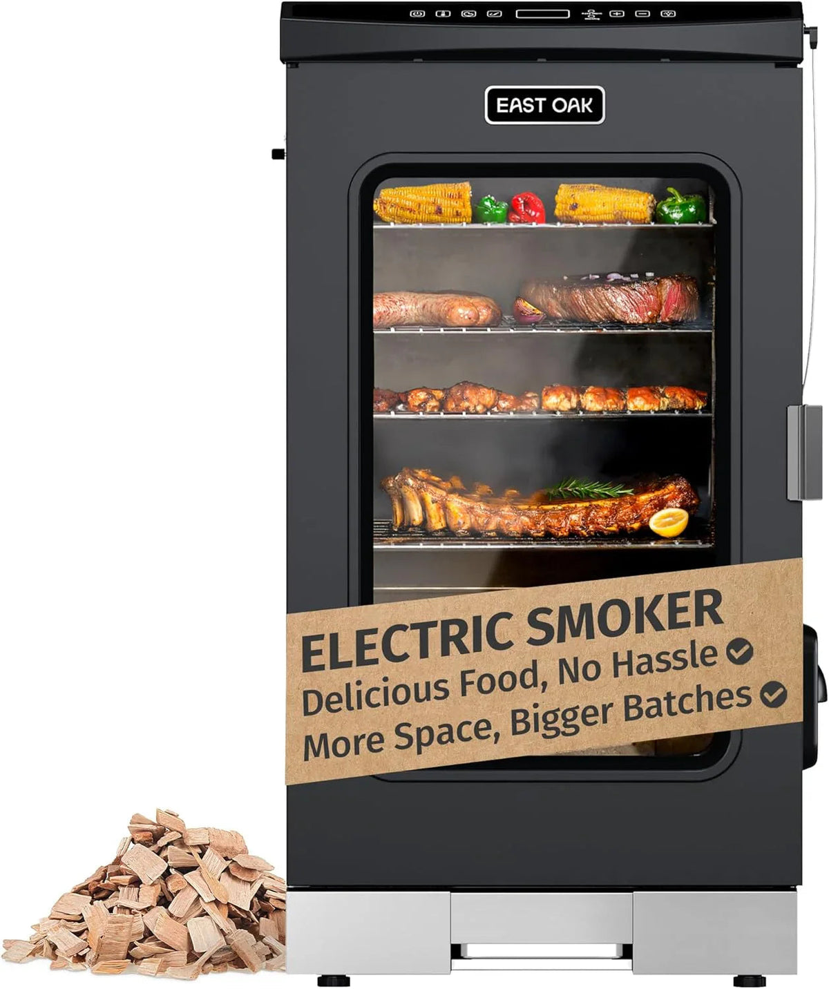 EAST OAK 30 in Outdoor Electric Smoker With Built-In Meat Probe