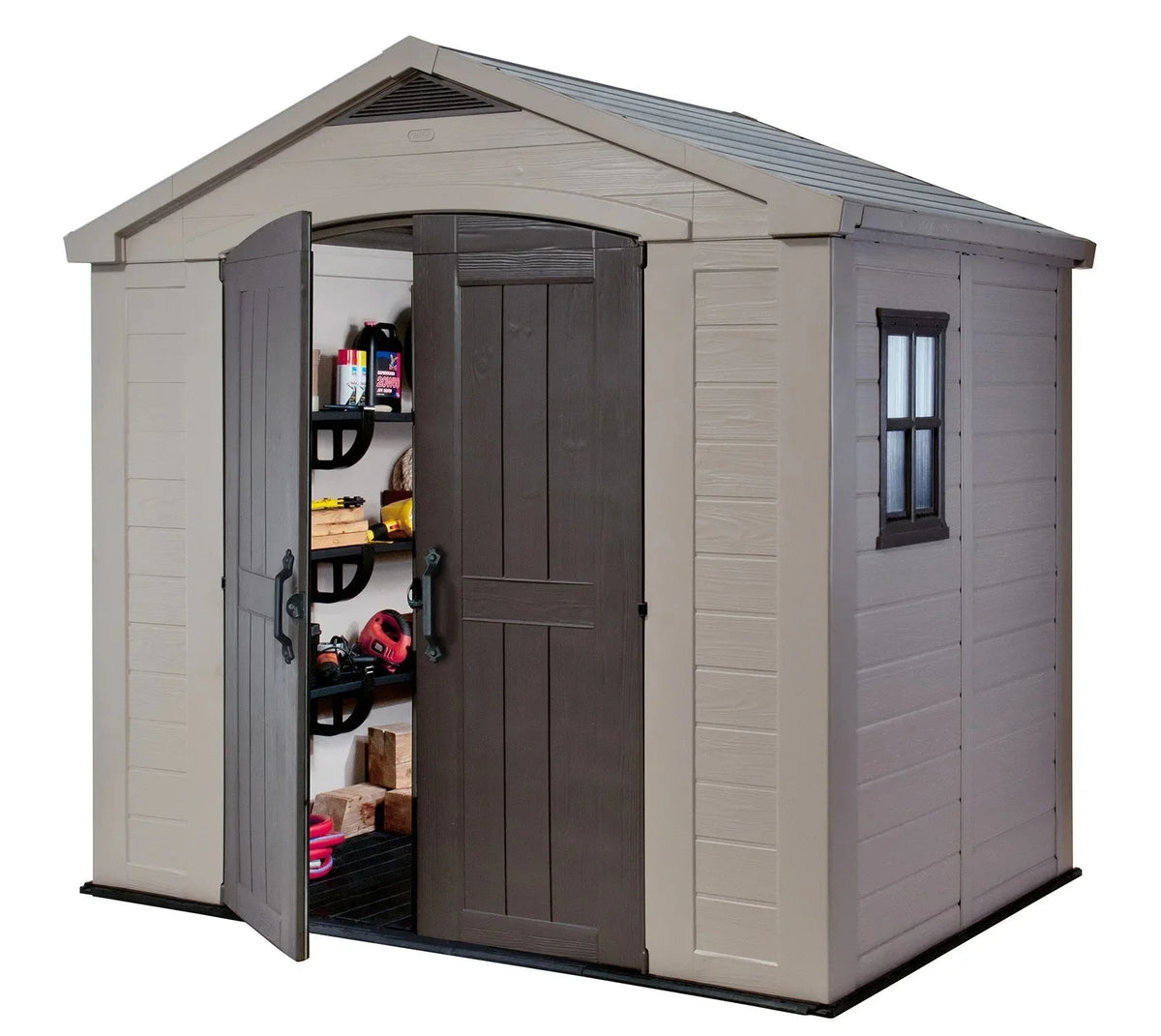 Keter Resin Outdoor Storage Shed, Taupe, 8 x 11 Foot - Factor