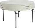 Lifetime 5 ft Round Folding Table 4 Pack, Commercial Grade, White
