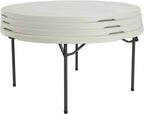Lifetime 5 ft Round Folding Table 4 Pack, Commercial Grade, White