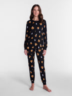 Peanuts Halloween Women’s Snoopy Matching Family Sleepwear Long Sleeve Top and Pants Pajama Set, 2 Piece