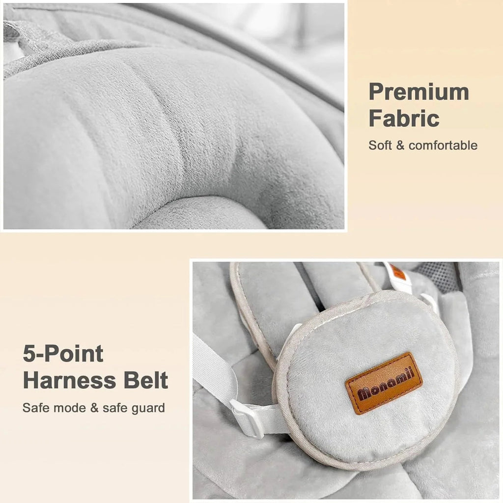 Monamii Bluetooth Infant Swing With Music Speaker, 5 Speeds And Remote Control